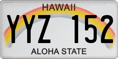 HI license plate YYZ152