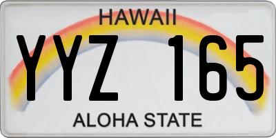 HI license plate YYZ165
