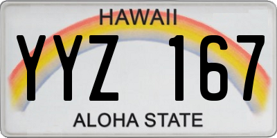 HI license plate YYZ167