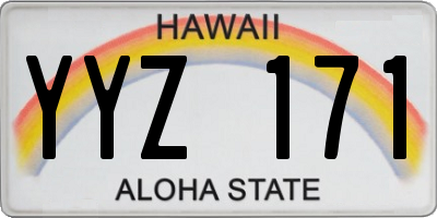 HI license plate YYZ171