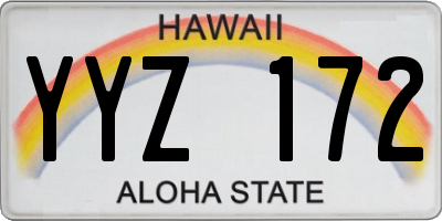 HI license plate YYZ172