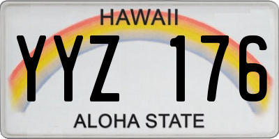 HI license plate YYZ176
