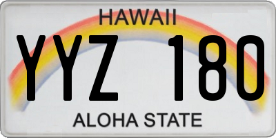 HI license plate YYZ180