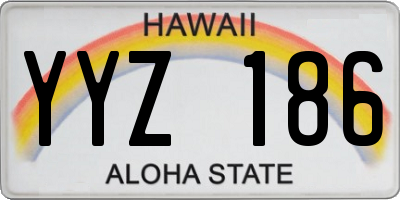 HI license plate YYZ186