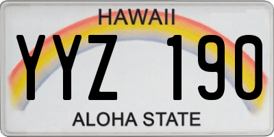 HI license plate YYZ190