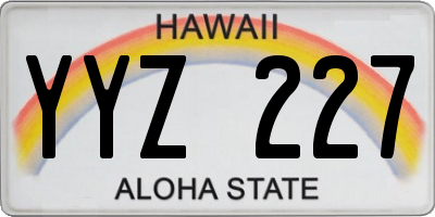 HI license plate YYZ227