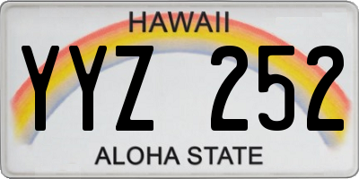 HI license plate YYZ252