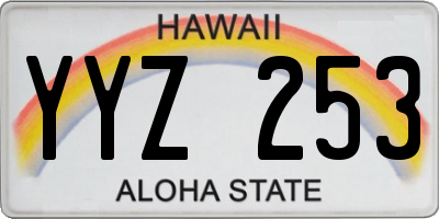 HI license plate YYZ253