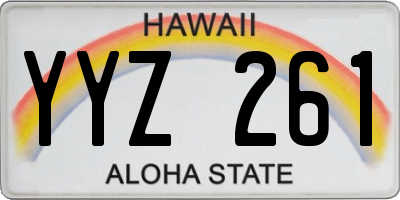 HI license plate YYZ261