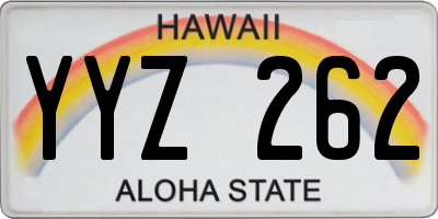 HI license plate YYZ262