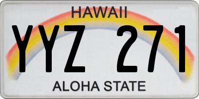 HI license plate YYZ271