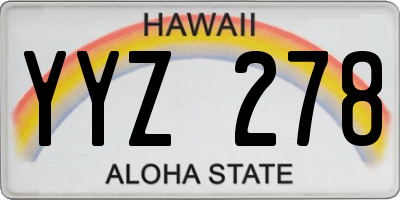 HI license plate YYZ278