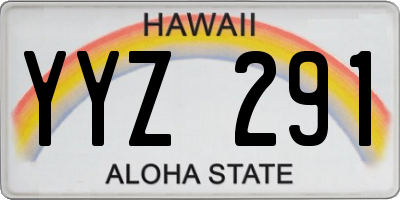 HI license plate YYZ291
