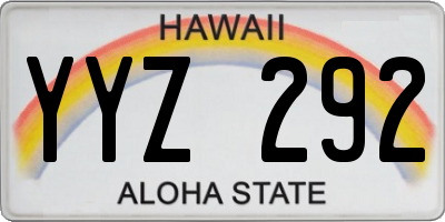 HI license plate YYZ292