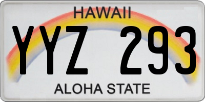 HI license plate YYZ293