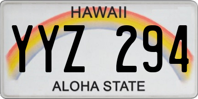 HI license plate YYZ294