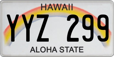 HI license plate YYZ299