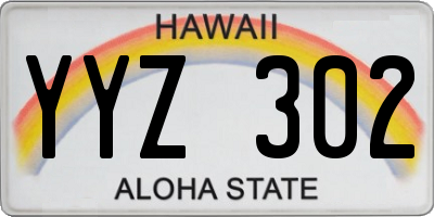 HI license plate YYZ302