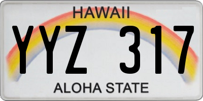 HI license plate YYZ317