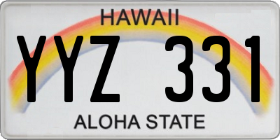 HI license plate YYZ331