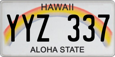HI license plate YYZ337