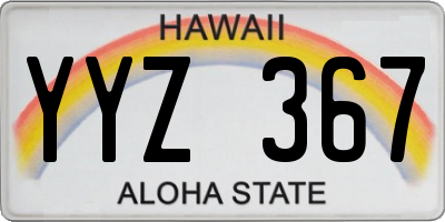 HI license plate YYZ367