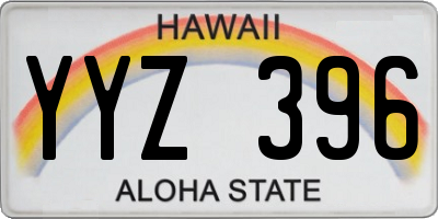 HI license plate YYZ396