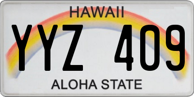 HI license plate YYZ409