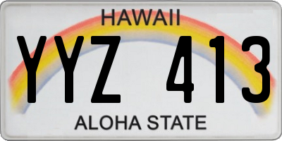 HI license plate YYZ413
