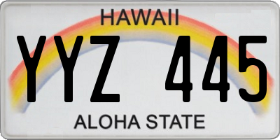 HI license plate YYZ445