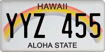 HI license plate YYZ455