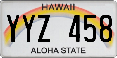 HI license plate YYZ458
