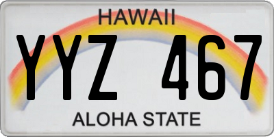 HI license plate YYZ467