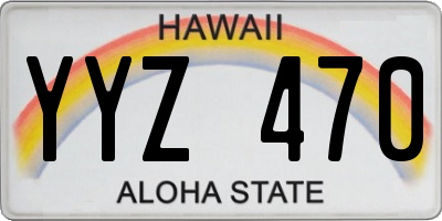 HI license plate YYZ470