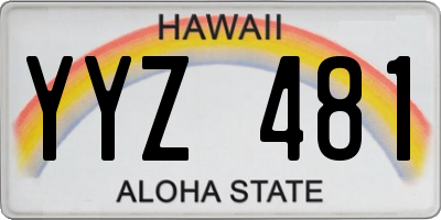 HI license plate YYZ481