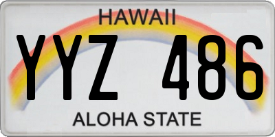 HI license plate YYZ486