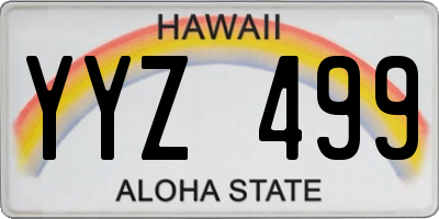 HI license plate YYZ499