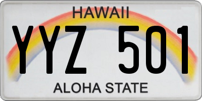 HI license plate YYZ501