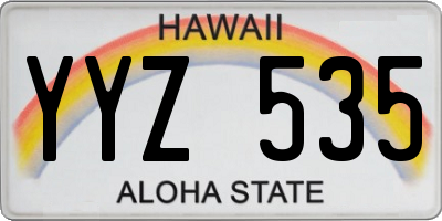 HI license plate YYZ535