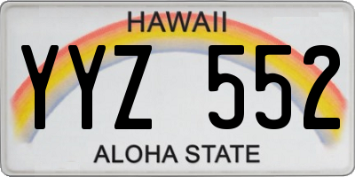 HI license plate YYZ552