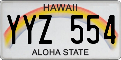 HI license plate YYZ554