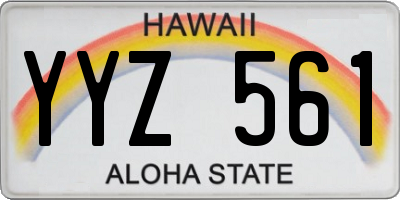 HI license plate YYZ561