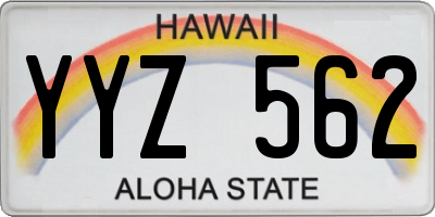 HI license plate YYZ562