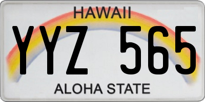 HI license plate YYZ565