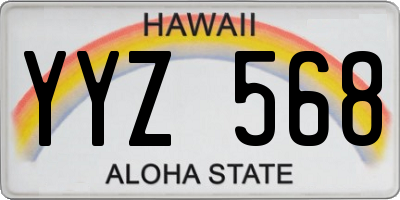 HI license plate YYZ568