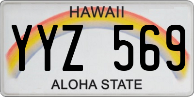 HI license plate YYZ569