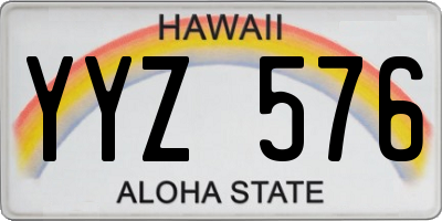 HI license plate YYZ576