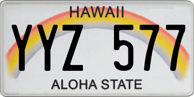 HI license plate YYZ577