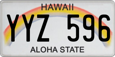 HI license plate YYZ596