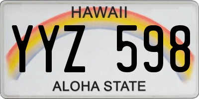HI license plate YYZ598